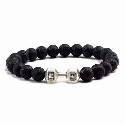 Geometry Energy Bracelet: Volcanic Stone Dumbbell Beaded Jewellery