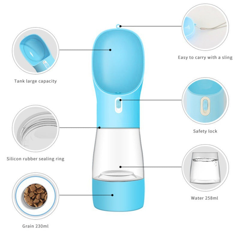 Multi-Functional Pet Water Cup: Portable and Outgoing Accompanying Cup for Hydration and Feeding.