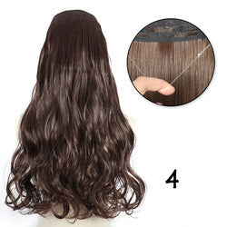 Invisible fishing line hair extension piece straight hair big wave wig piece hair extensions