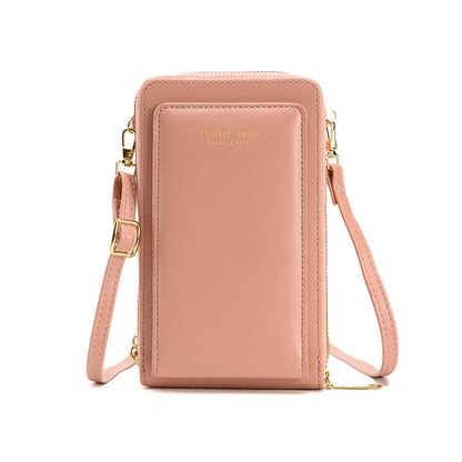 Touch screen zipper ladies mobile phone bag, shoulder messenger bag