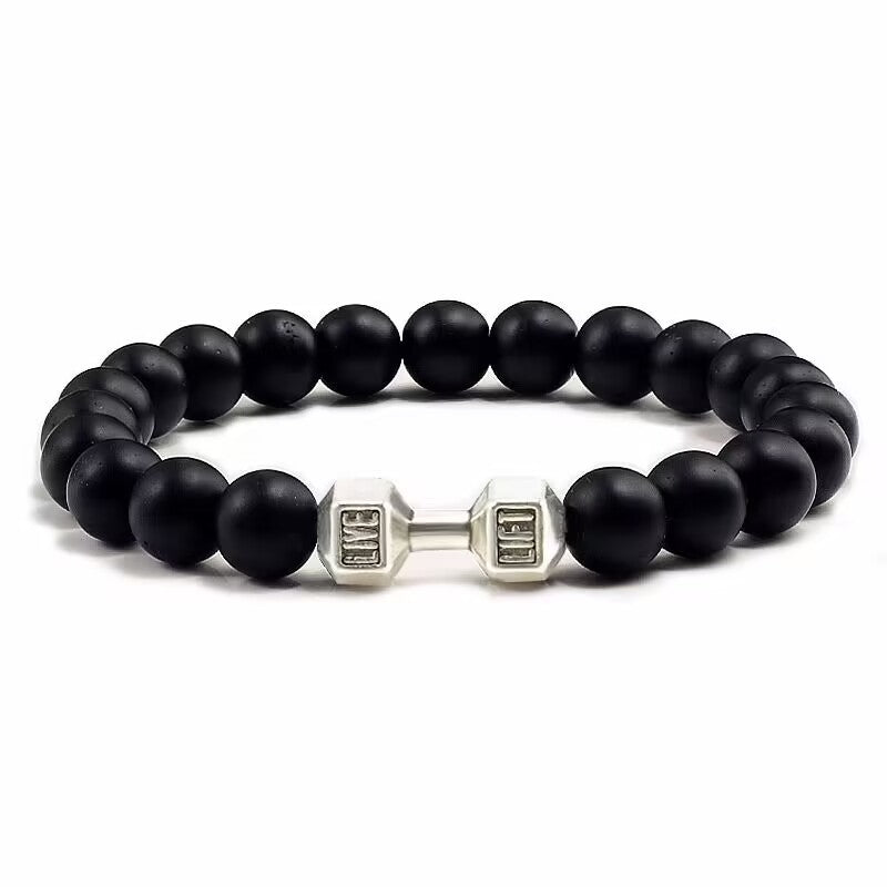 Geometry Energy Bracelet: Volcanic Stone Dumbbell Beaded Jewellery