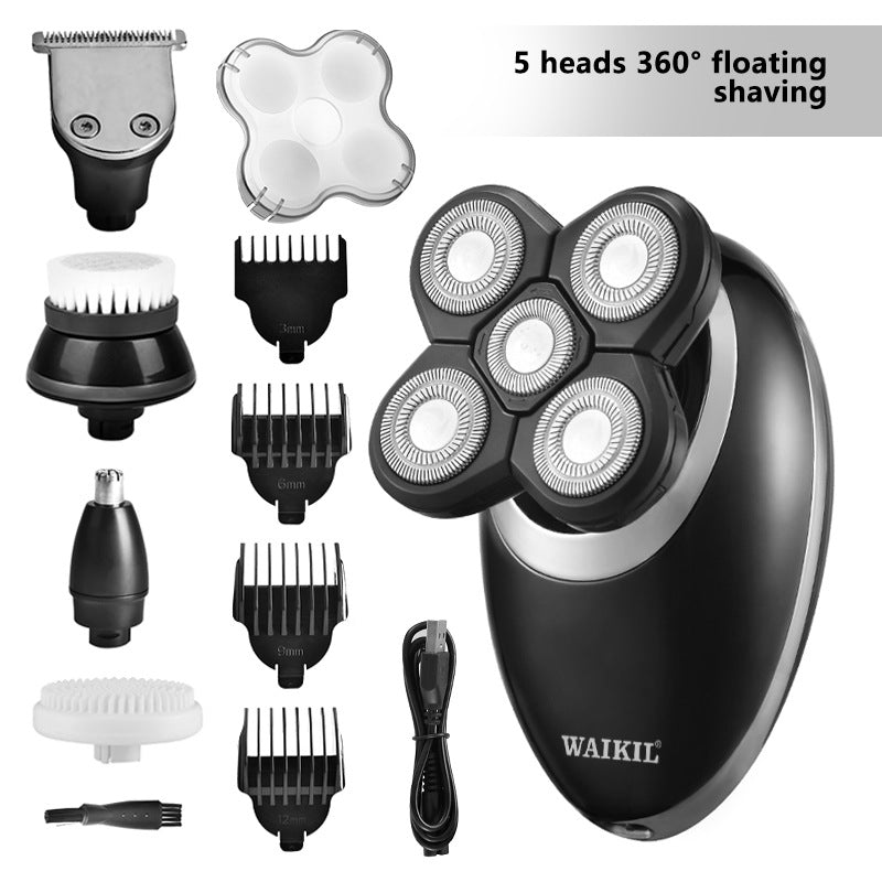 Ultimate Grooming Companion: Waterproof 5-in-1 Smart Razor with Seven-Blade Electric Shaver and Multi-Functional Haircut Set for Men