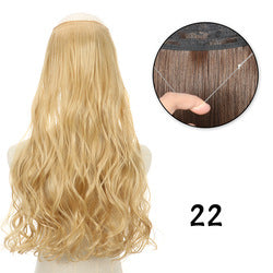 Invisible fishing line hair extension piece straight hair big wave wig piece hair extensions